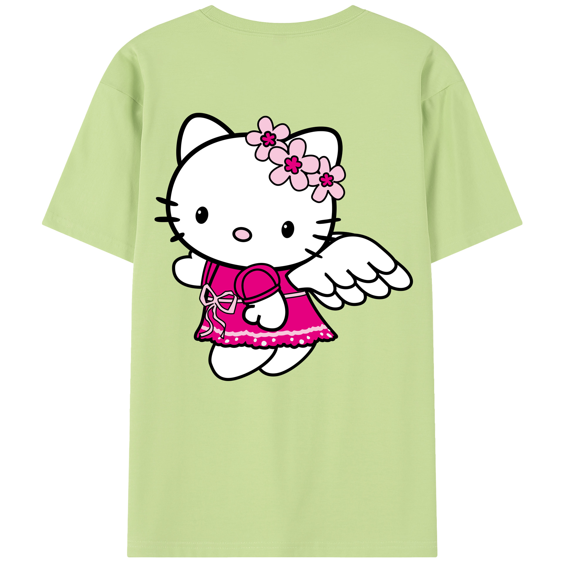 （画像用） Hello Kitty ハローキティ 綿100％半袖Tシャツ（背面プリント）